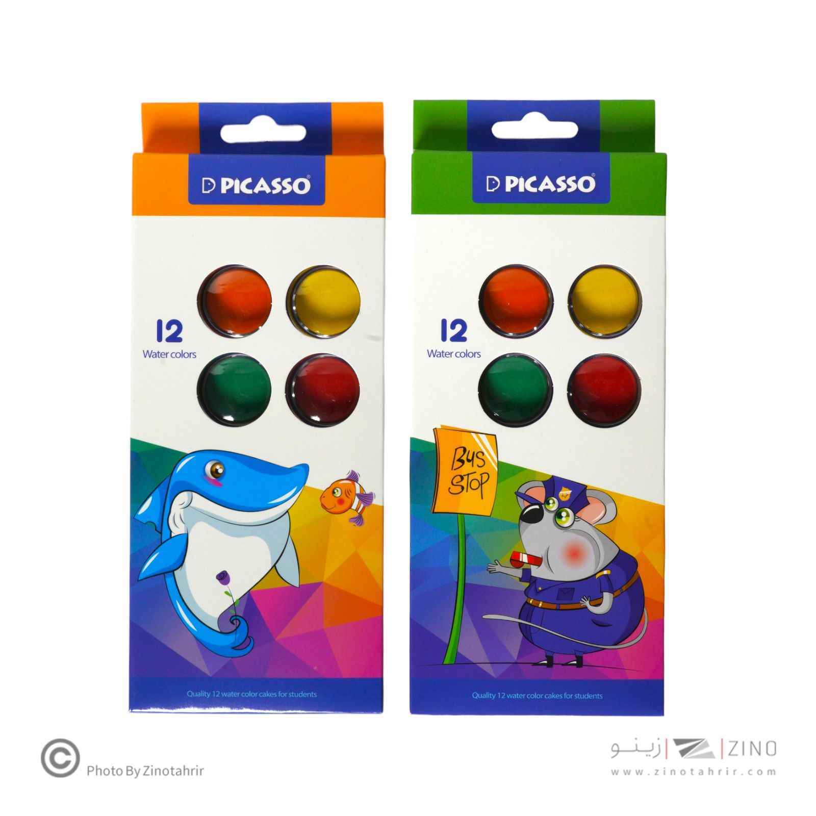 آبرنگ 12رنگ مقوایی پیکاسو